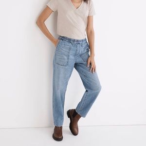 Madewell Pull-On Relaxed Jeans in Beswick Wash